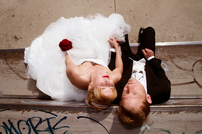 Hochzeitsmoment am Strand